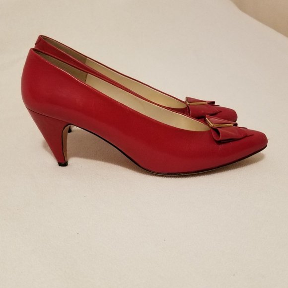 Vintage Evan Picone Red Pumps  size 8.5 N - Picture 3 of 4